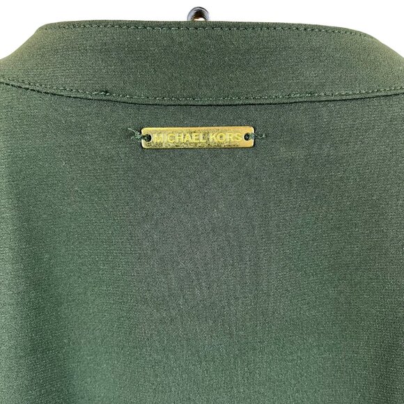 Michael Kors Womens Green Sleeveless Tie Neck Ruffle Hem Casual Dress Size M - Picture 5 of 7
